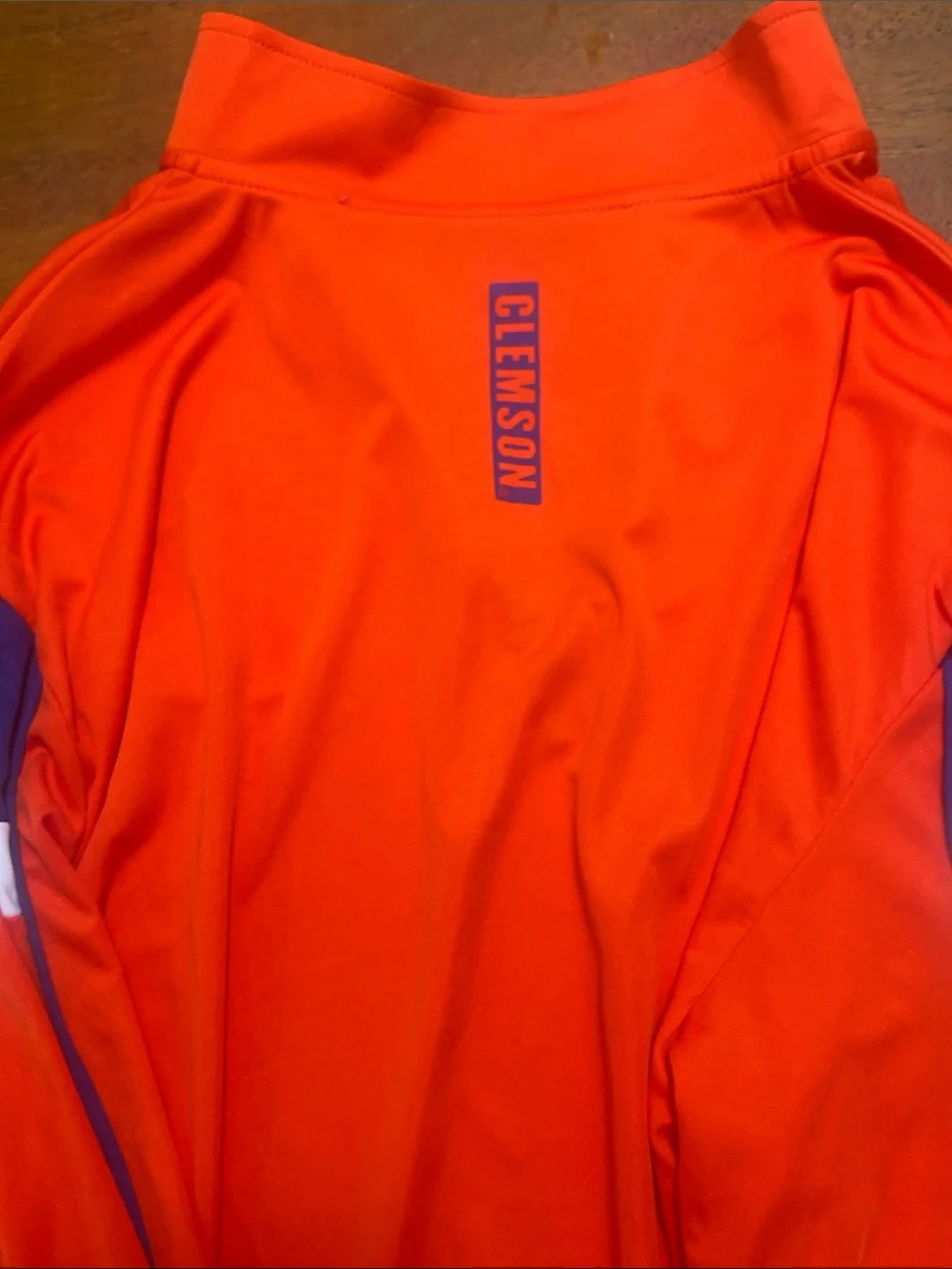 Men's Long-Sleeve Swim Rash Guard in Bright Orange with Purple Trim - Osseum